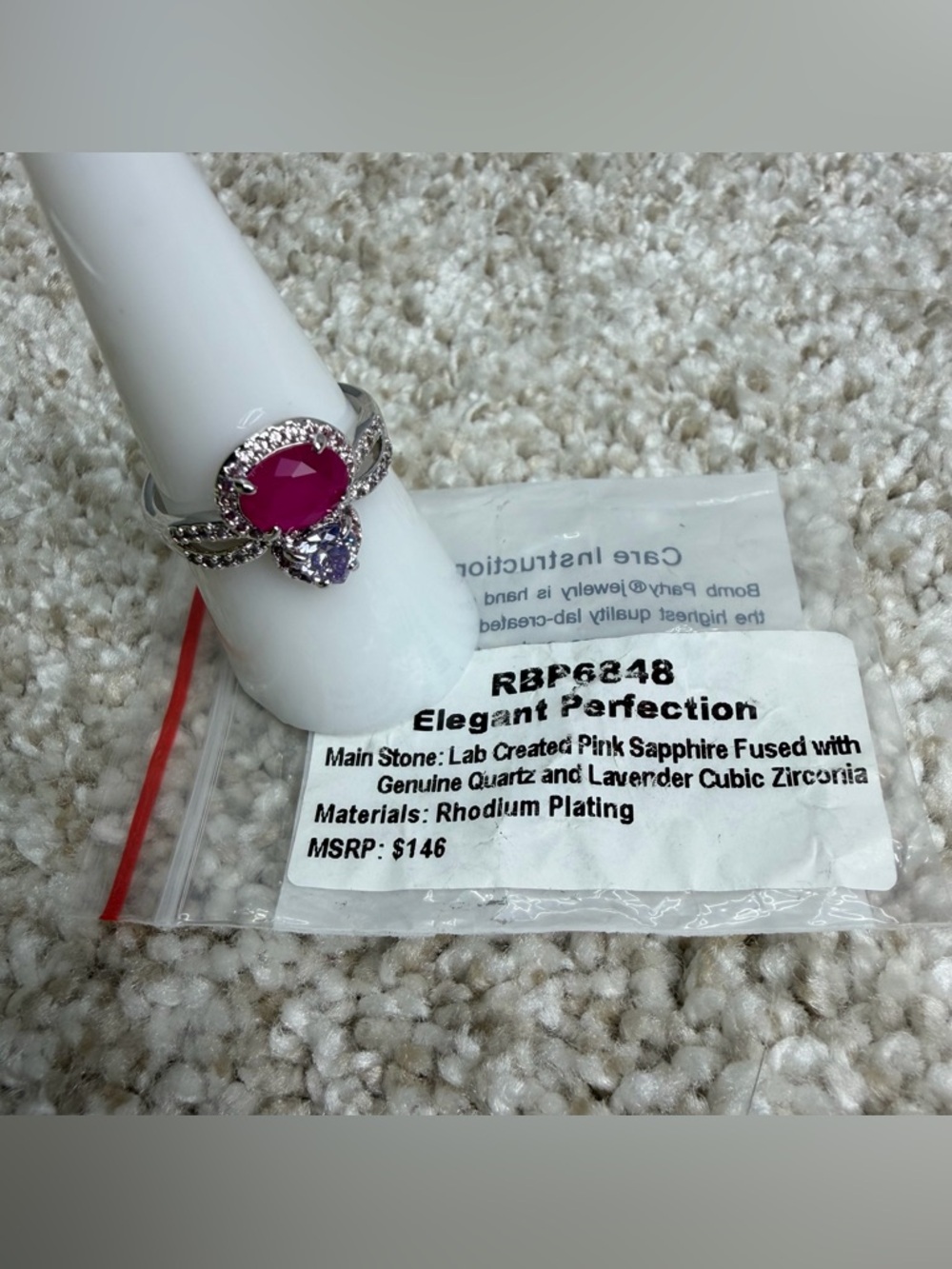 Bomb Party BP RBP6848 Elegant Perfection Ring Size 8 NWOT